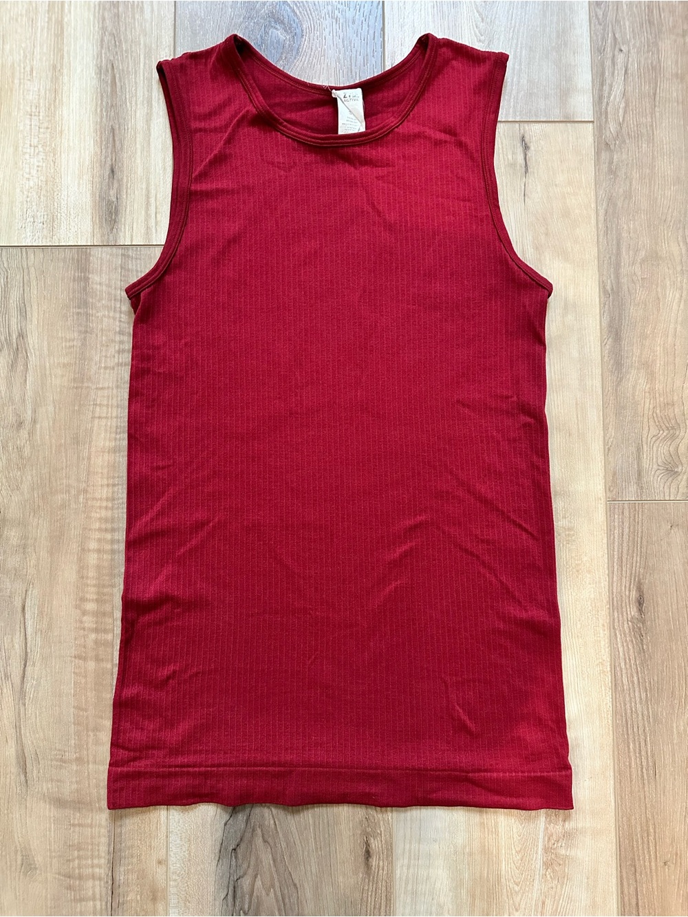 ZYIA Active Brick Red Parallel Tank Top Ribbed Small